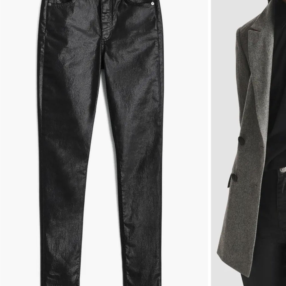 Nina high rise rag & bone women’s  coated Black Jeans